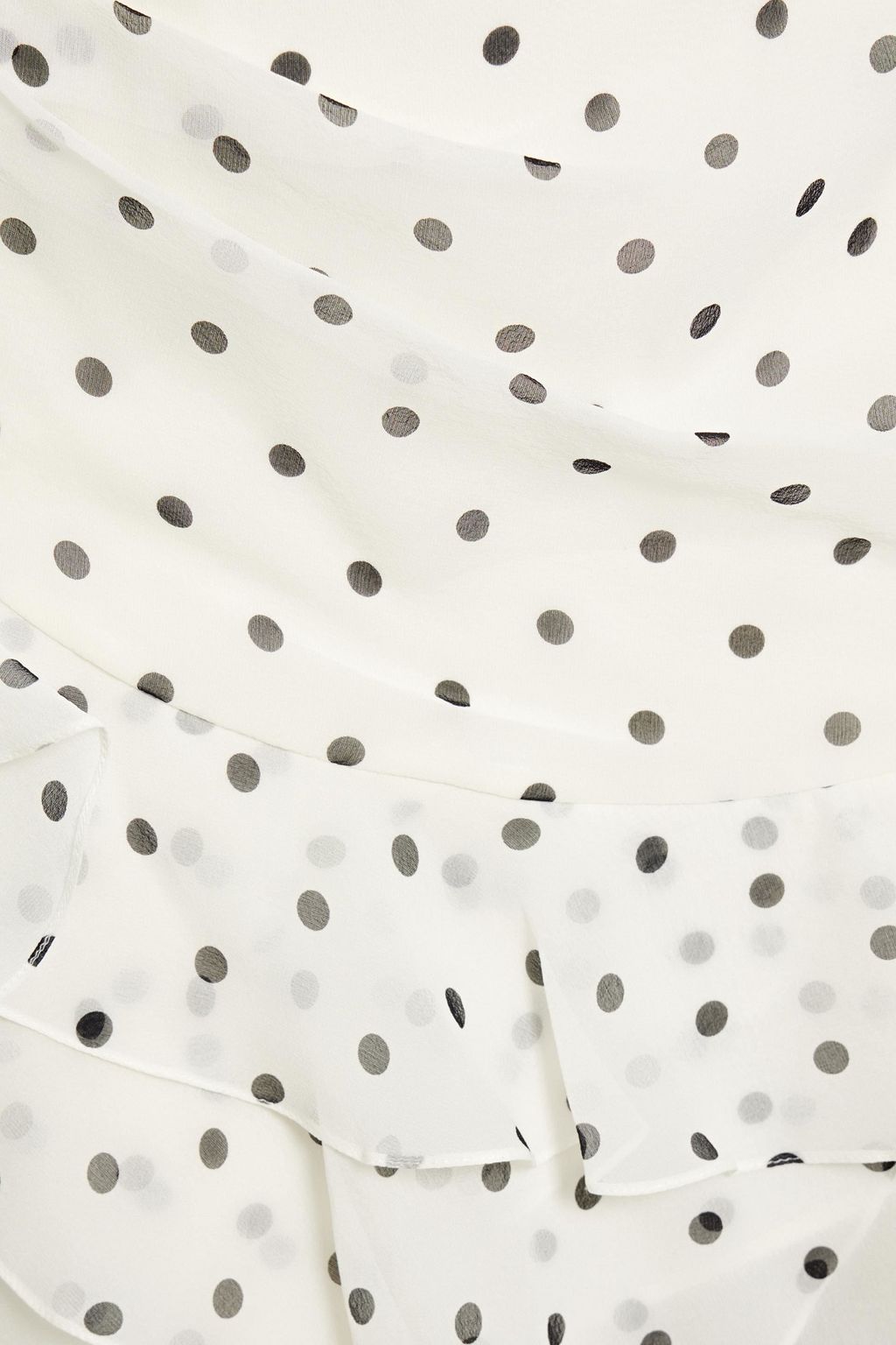 BALMAIN Wrap-effect polka-dot silk-georgette mini skirt