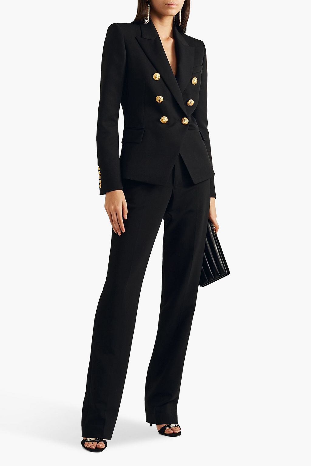 BALMAIN Double-breasted wool-twill blazer