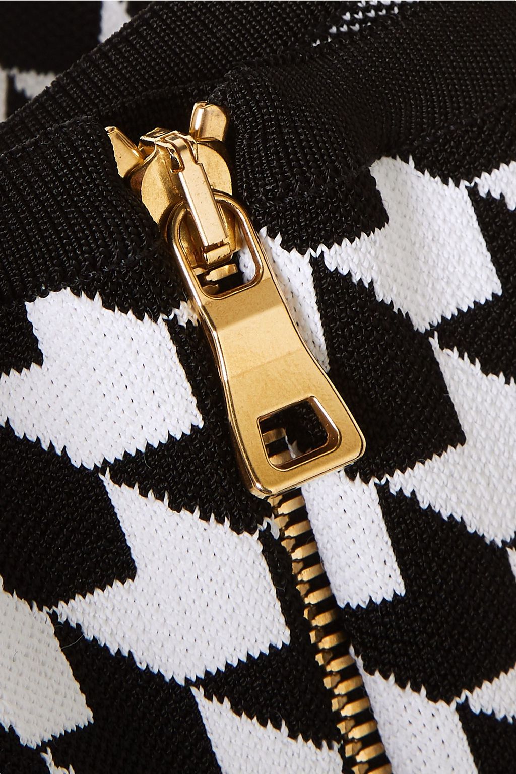 BALMAIN 하운즈투스 자카드 니트 크롭 탑