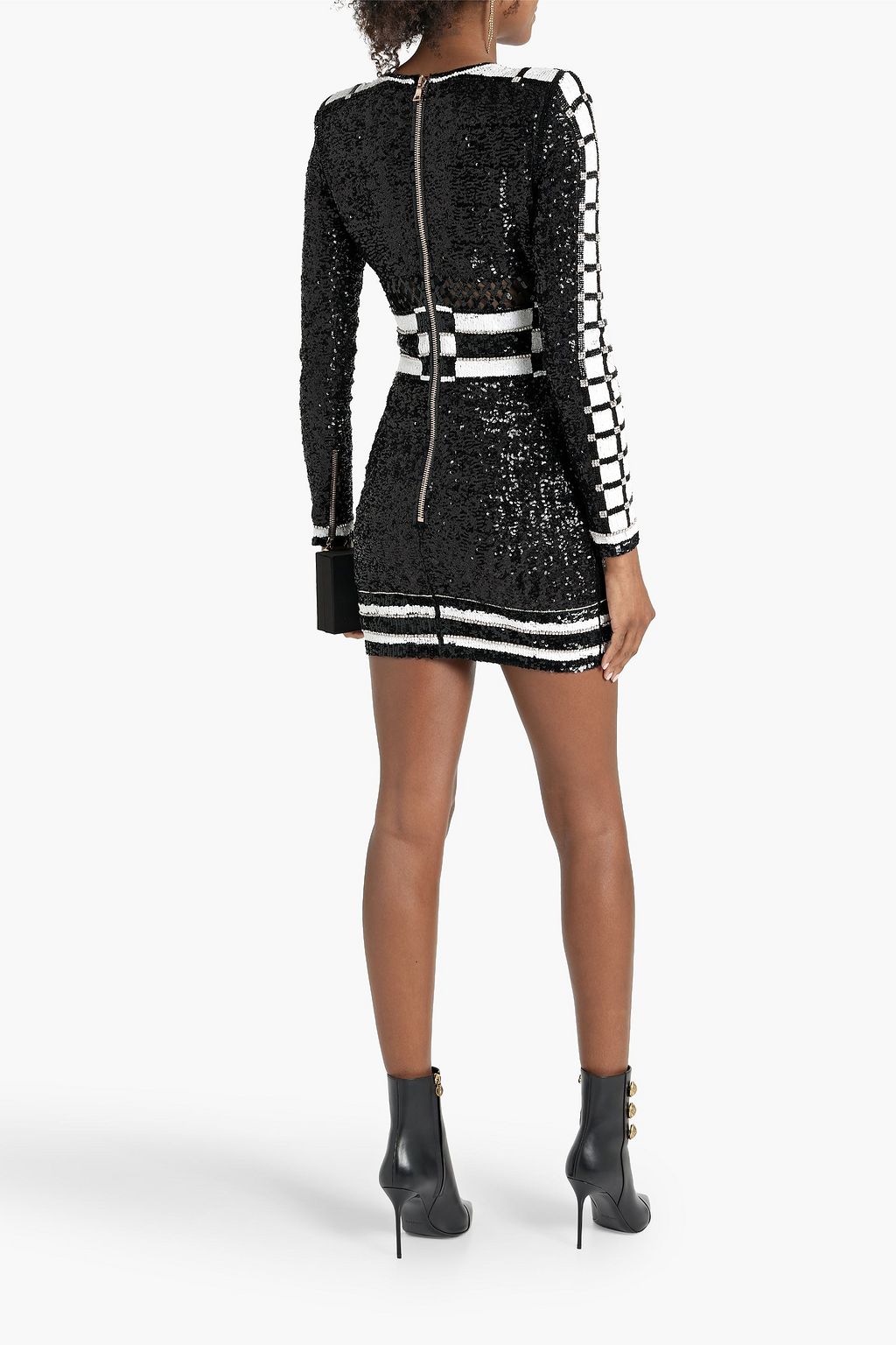 BALMAIN Minikleid aus Stretch-Tüll mit Verzierung