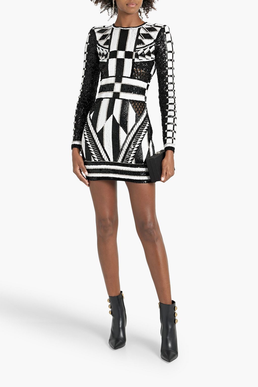 BALMAIN Minikleid aus Stretch-Tüll mit Verzierung
