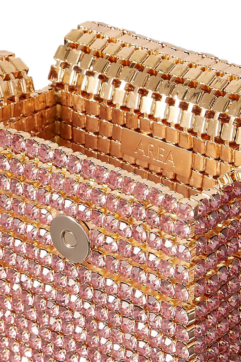 AREA Crystal Flapper embellished gold-tone shoulder bag