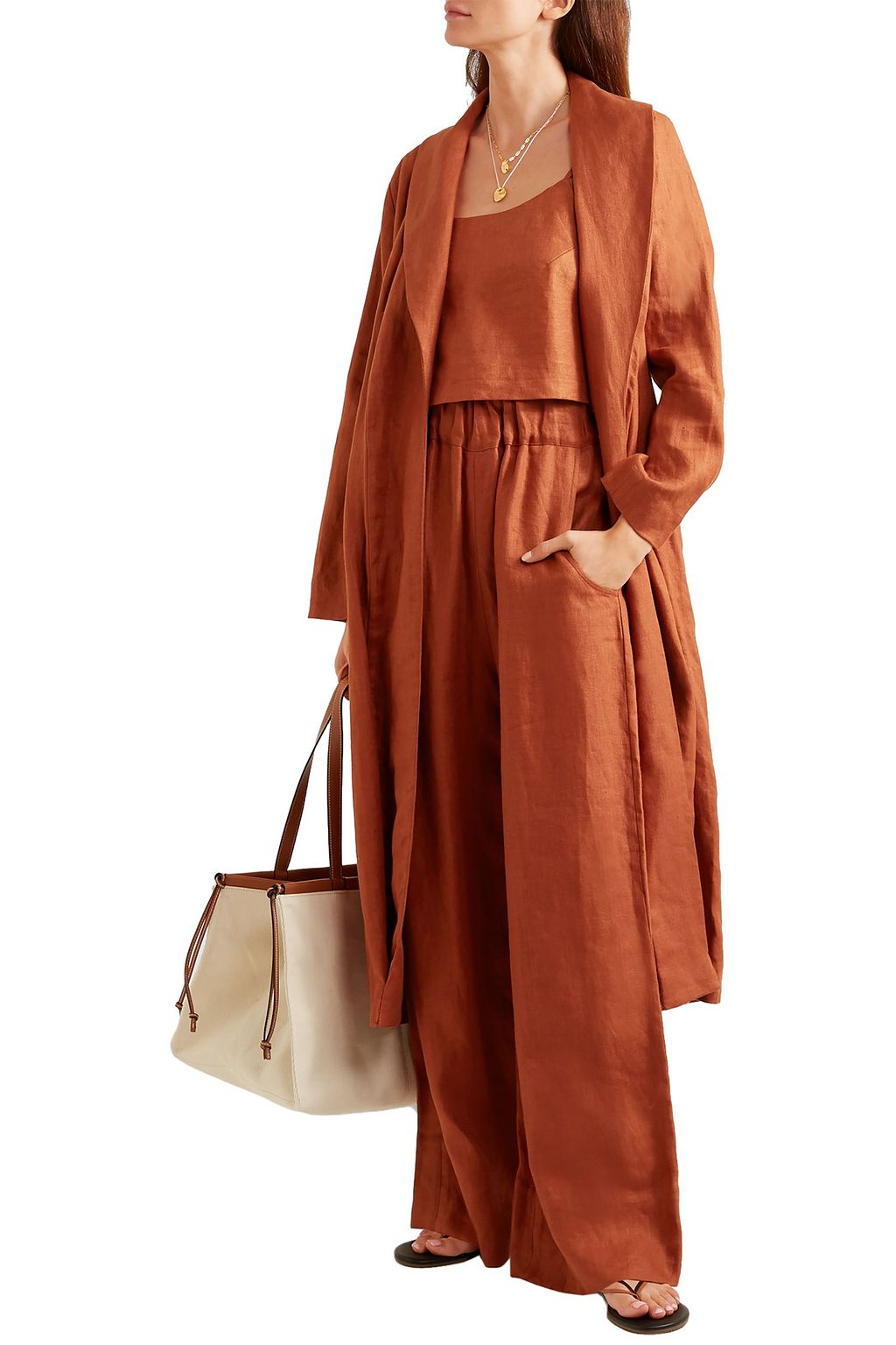BONDI BORN + NET SUSTAIN Universal linen-twill wide-leg pants