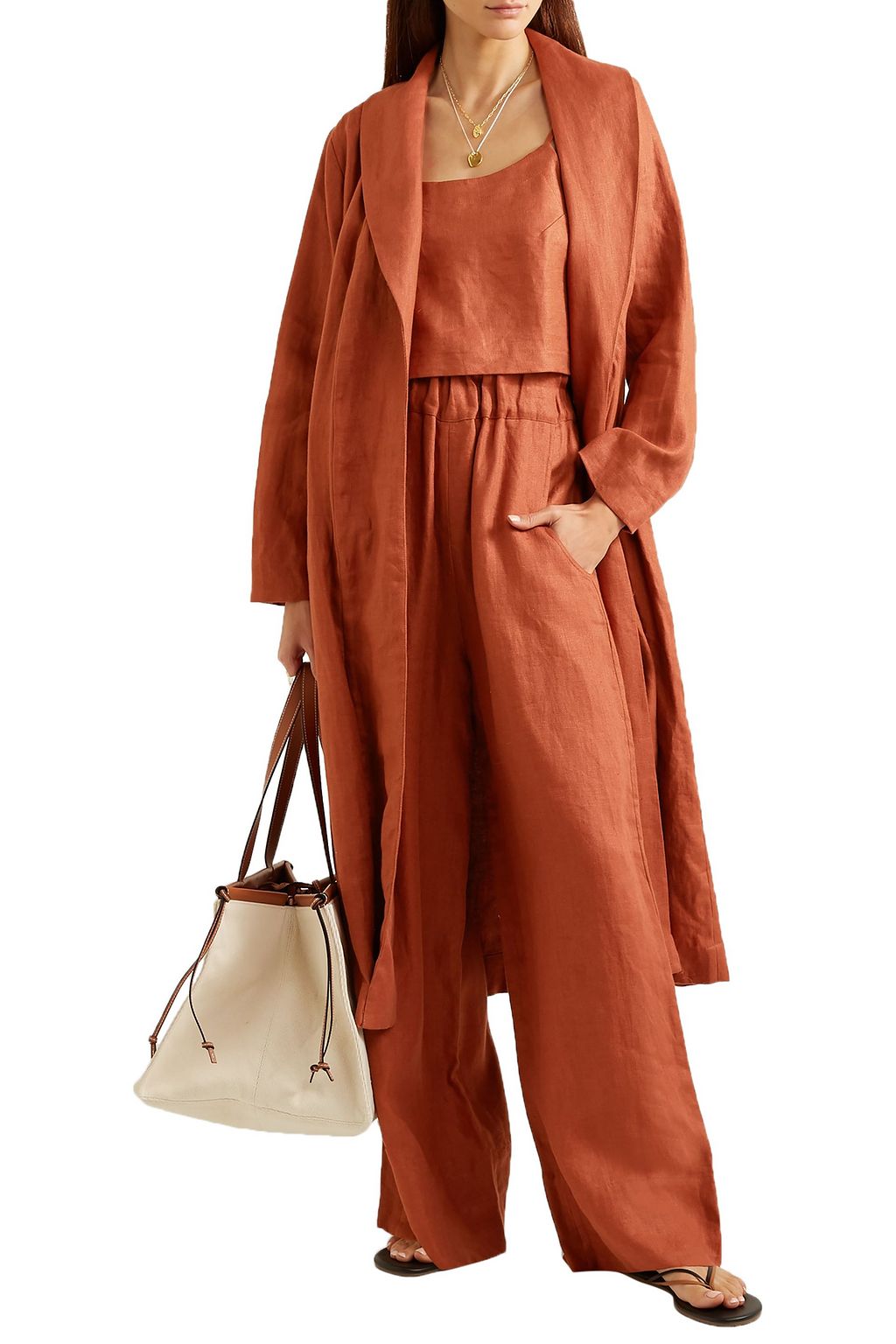 BONDI BORN Universal linen-twill coat