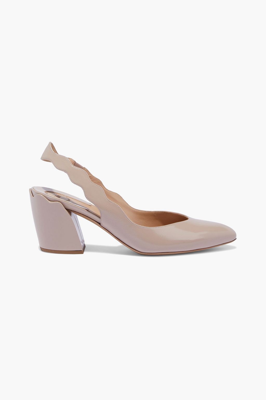 Blush Laurena scalloped patent-leather slingback pumps | Sale up to 70% | THE | CHLOÉ THE OUTNET