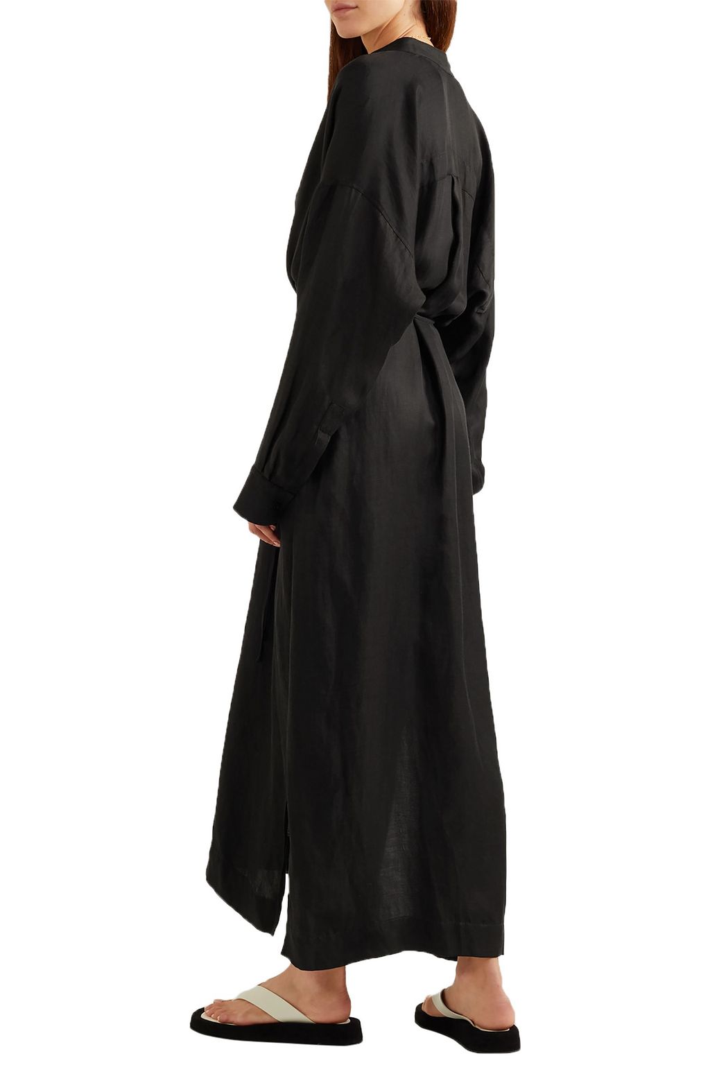 BONDI BORN Cotton and linen-blend twill maxi dress