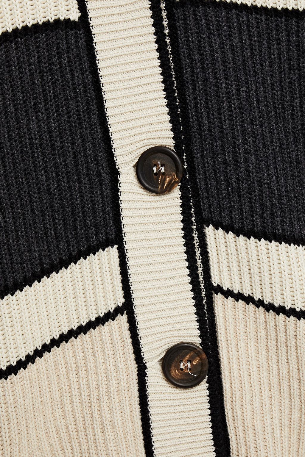 BRUNELLO CUCINELLI Striped ribbed cotton cardigan