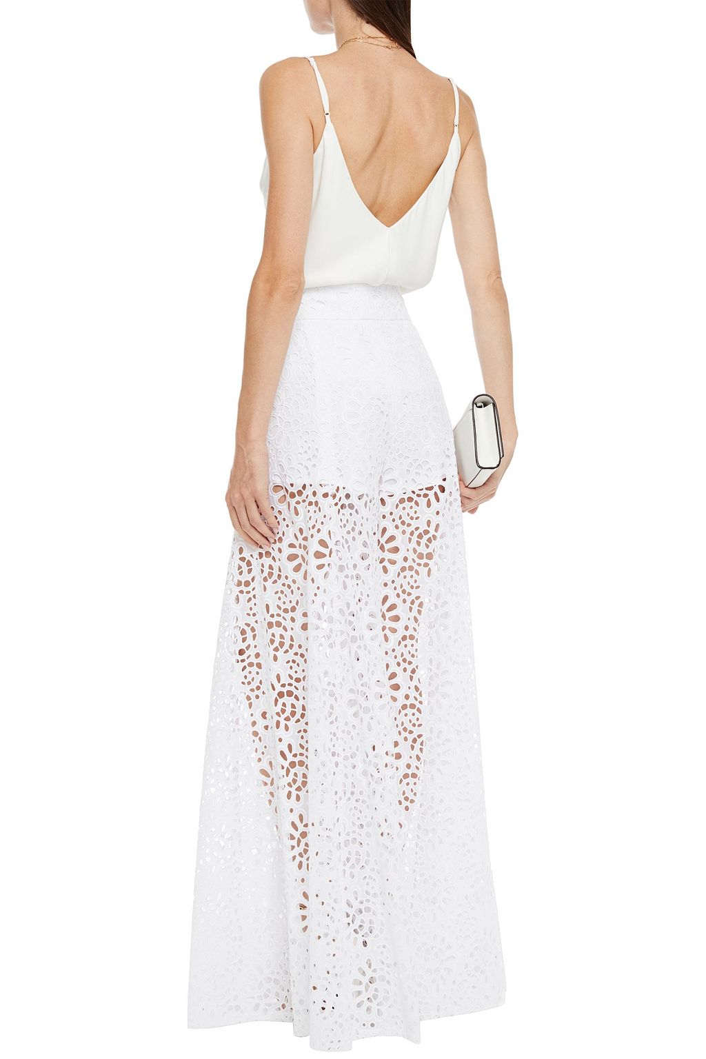 CAROLINA HERRERA Broderie anglaise cotton wide-leg pants
