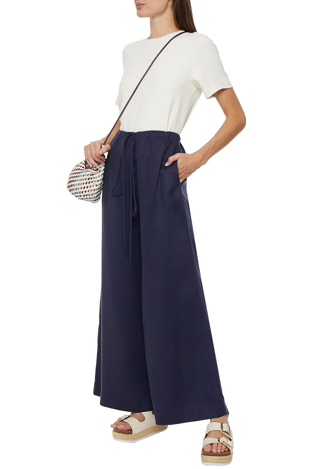 BONDI BORN Lyocell-twill wide-leg pants
