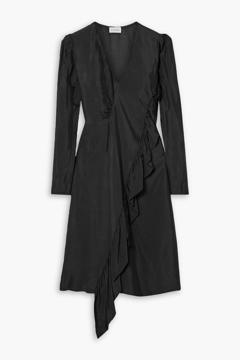 By Malene Birger Orixt Asymmetric Ruffled Crepe Dress In Black