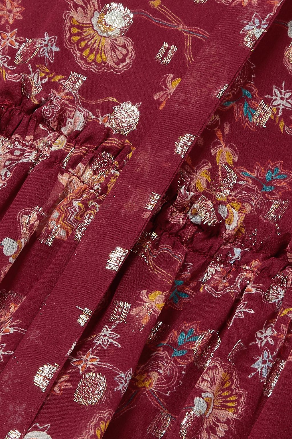 CHLOÉ Tie-neck floral-print fil coupé silk-chiffon mini dress