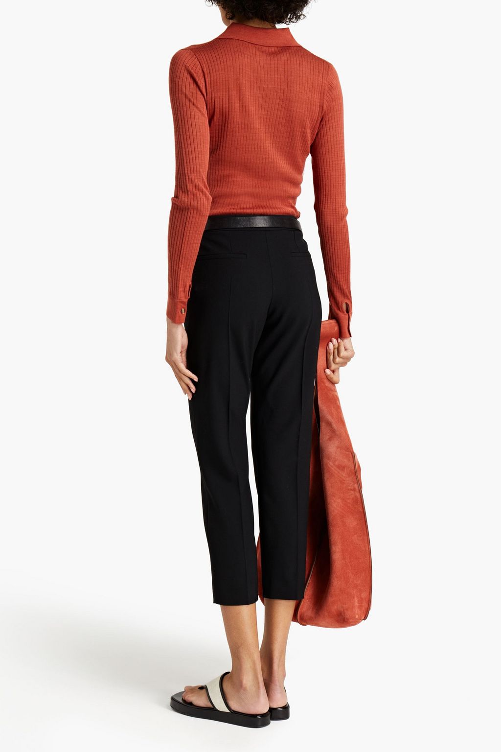 CHLOÉ Cropped wool-blend tapered pants