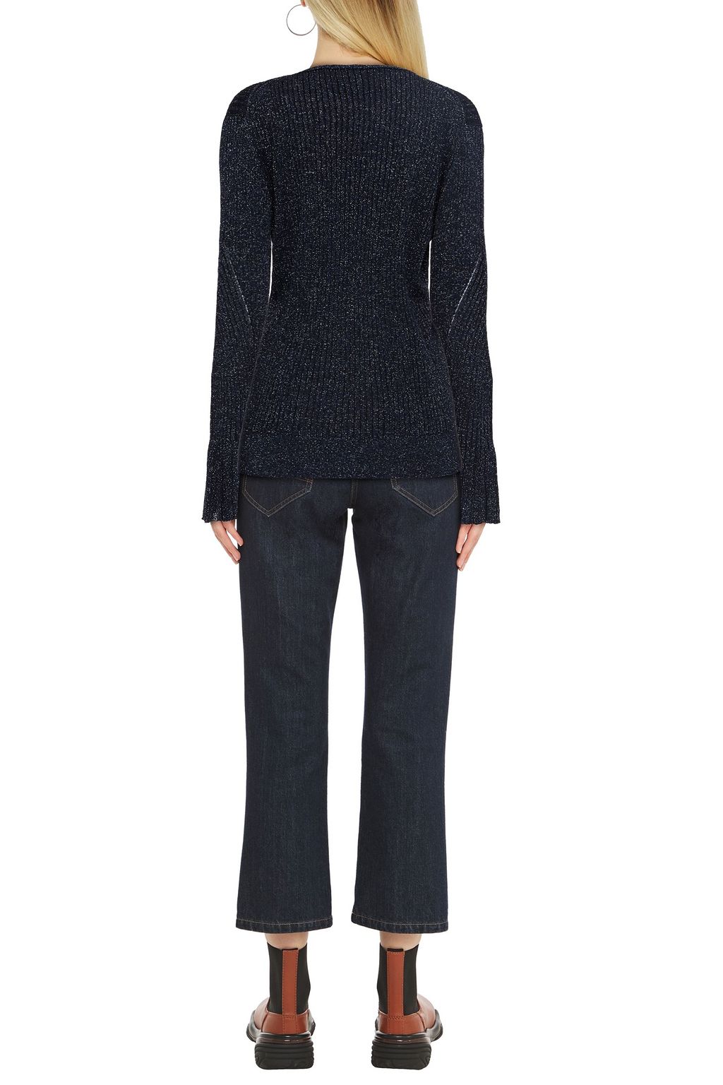 CHLOÉ Metallic ribbed-knit sweater