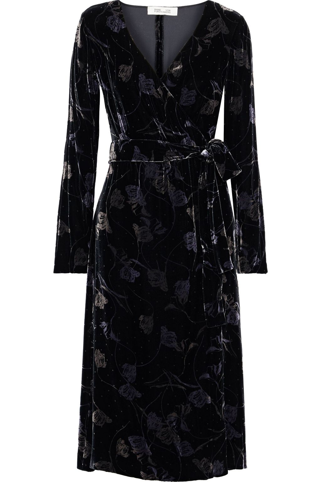 dvf velvet wrap dress