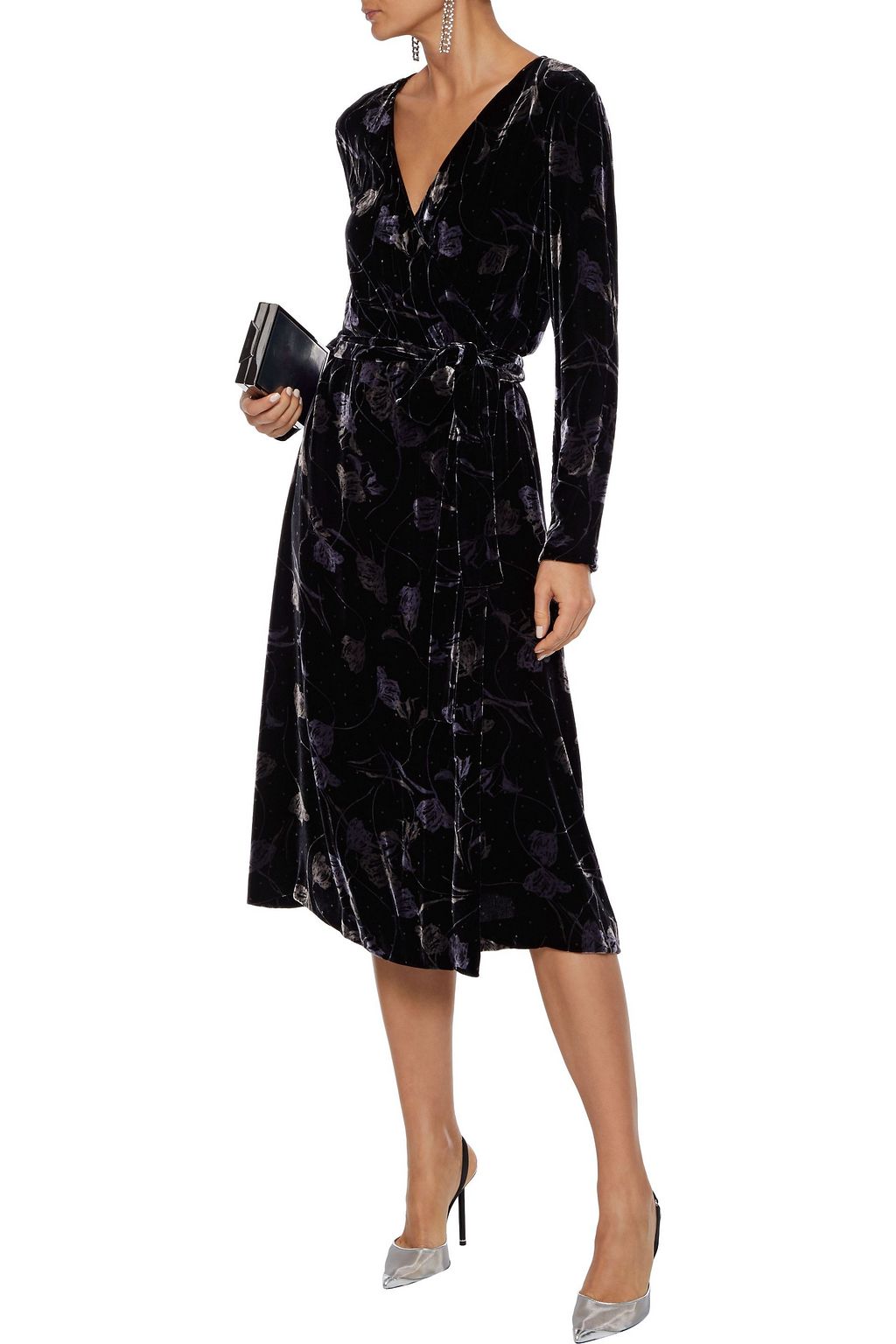 DIANE VON FURSTENBERG Tilla floral-print velvet wrap dress