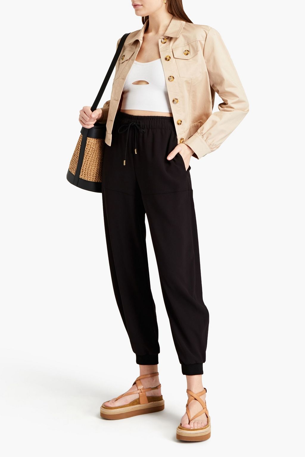 CHLOÉ Satin-crepe track pants