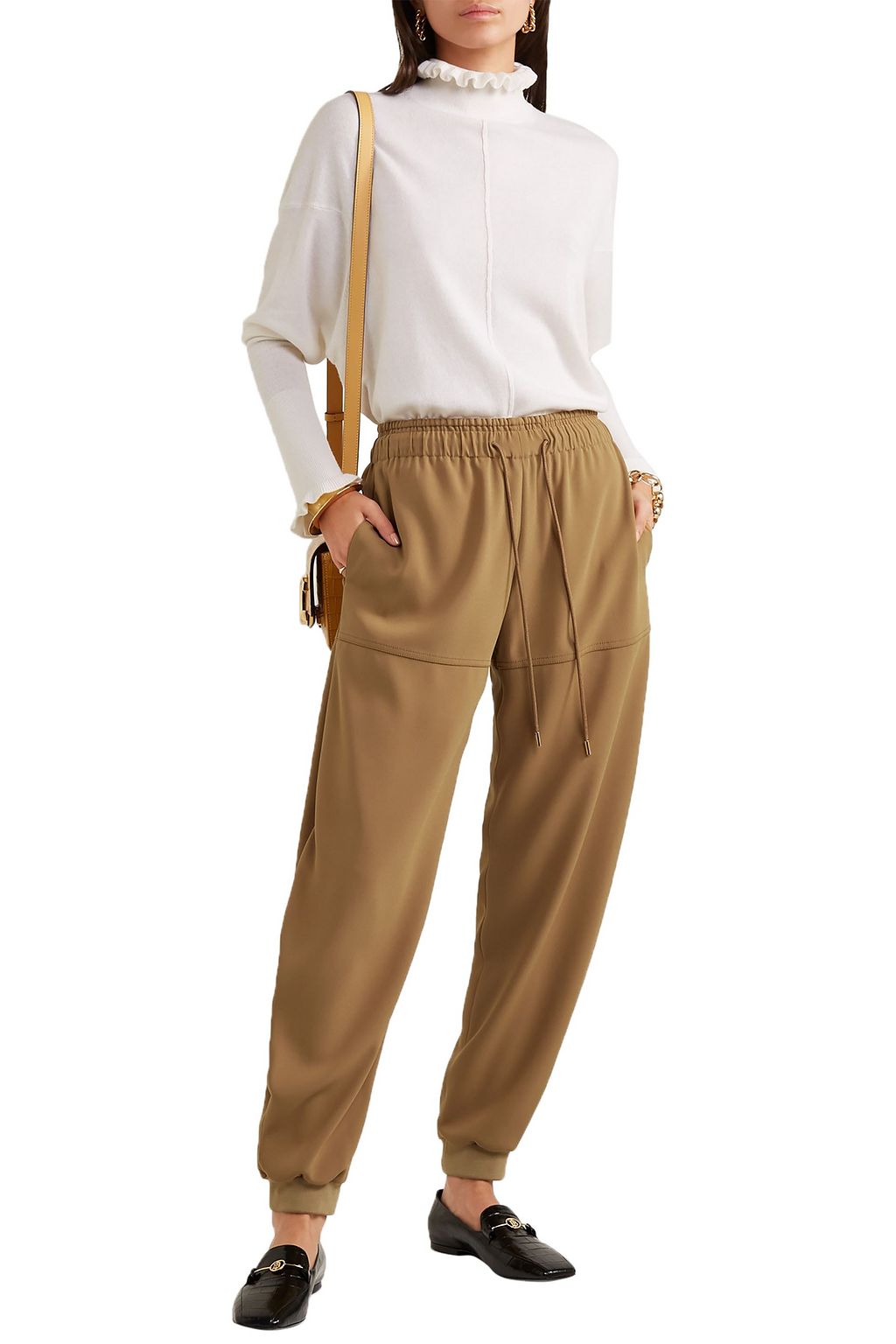 CHLOÉ Satin-crepe track pants