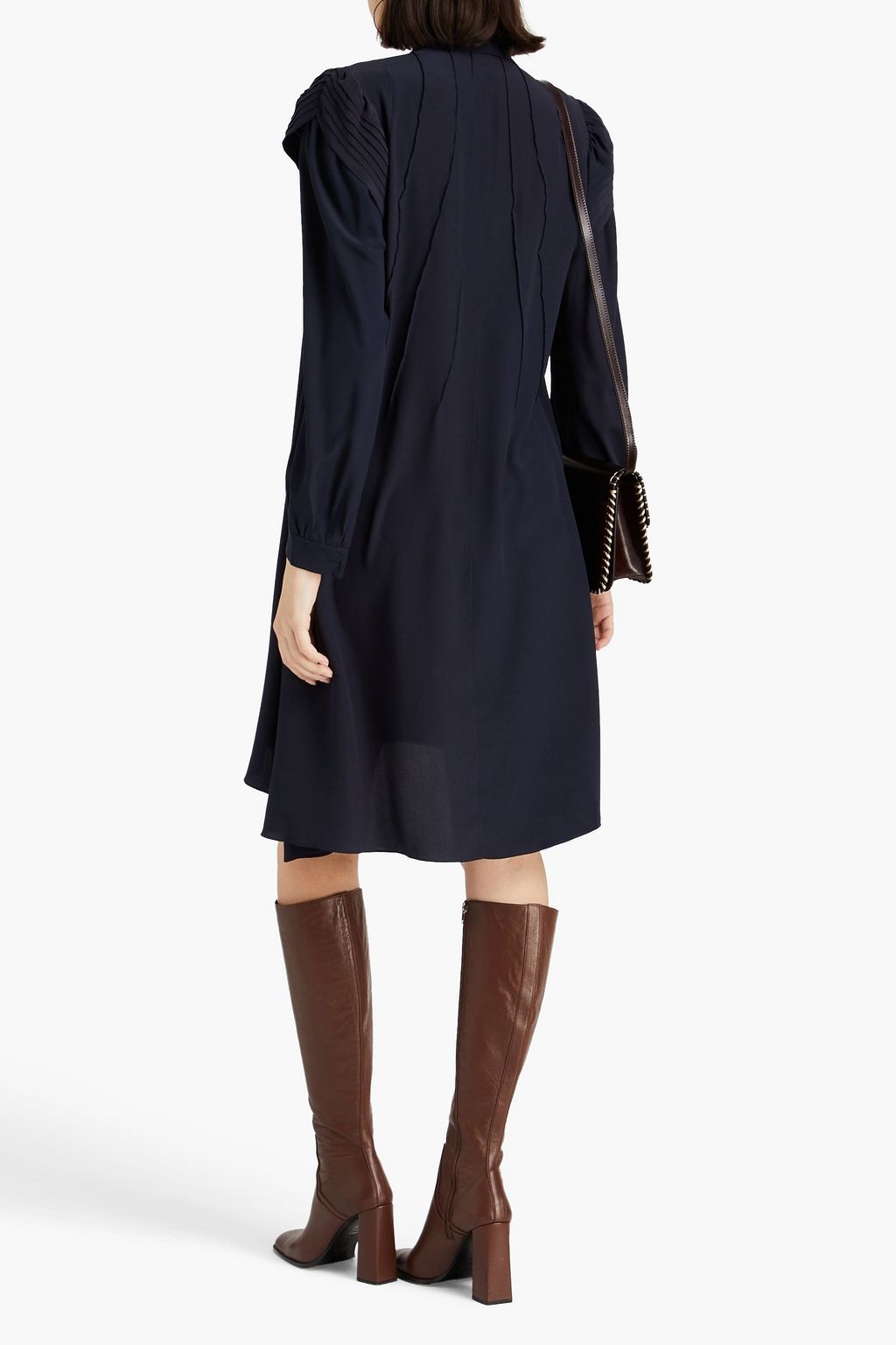 CHLOÉ Kleid aus Crêpe de Chine aus Seide mit Biesen