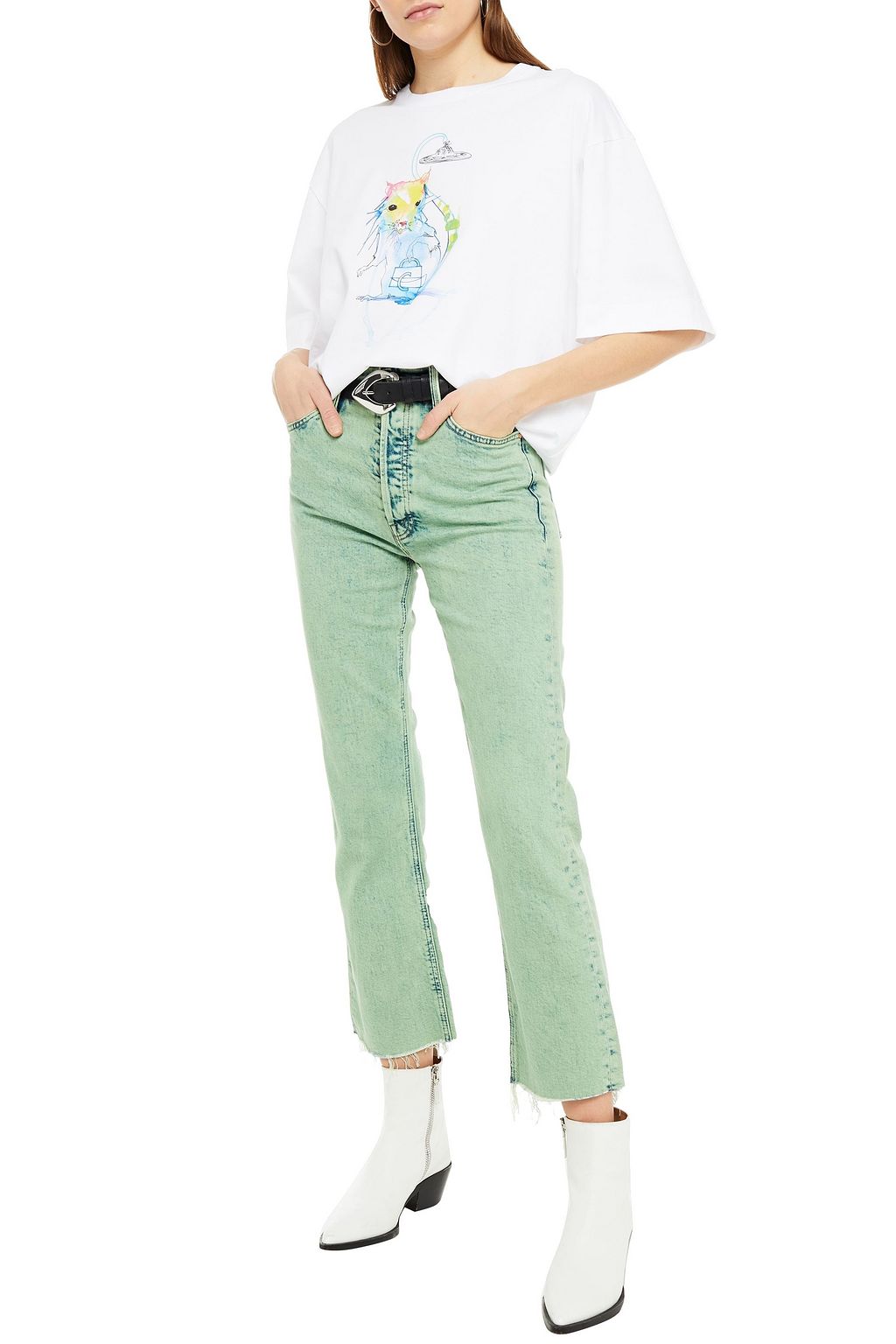 CHLOÉ Printed cotton-jersey T-shirt