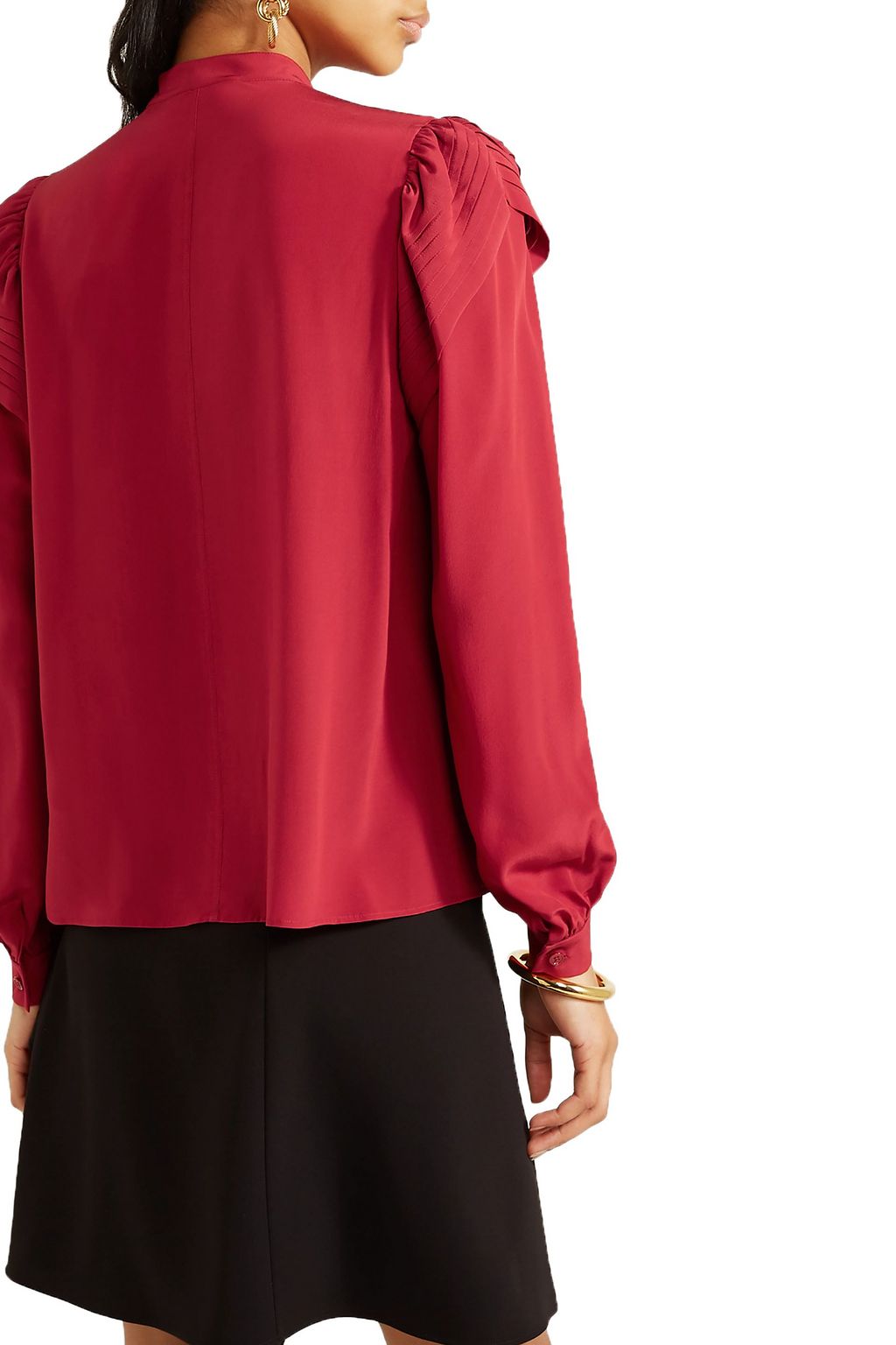CHLOÉ Pintucked silk crepe de chine shirt
