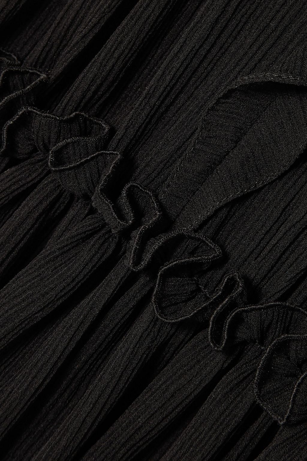 CHLOÉ Gathered lace-trimmed silk-crepon mini dress