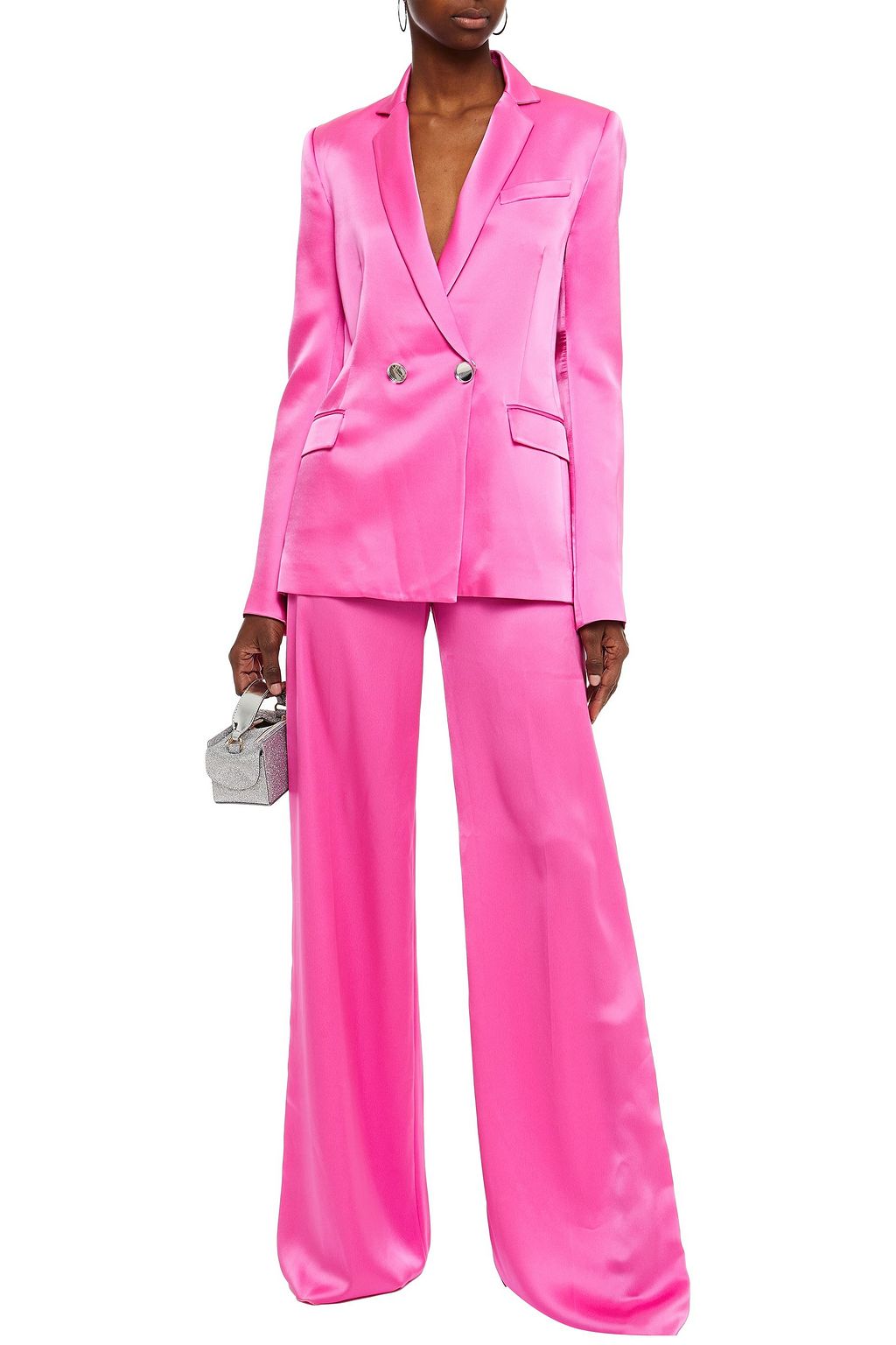 DAVID KOMA Double-breasted satin blazer