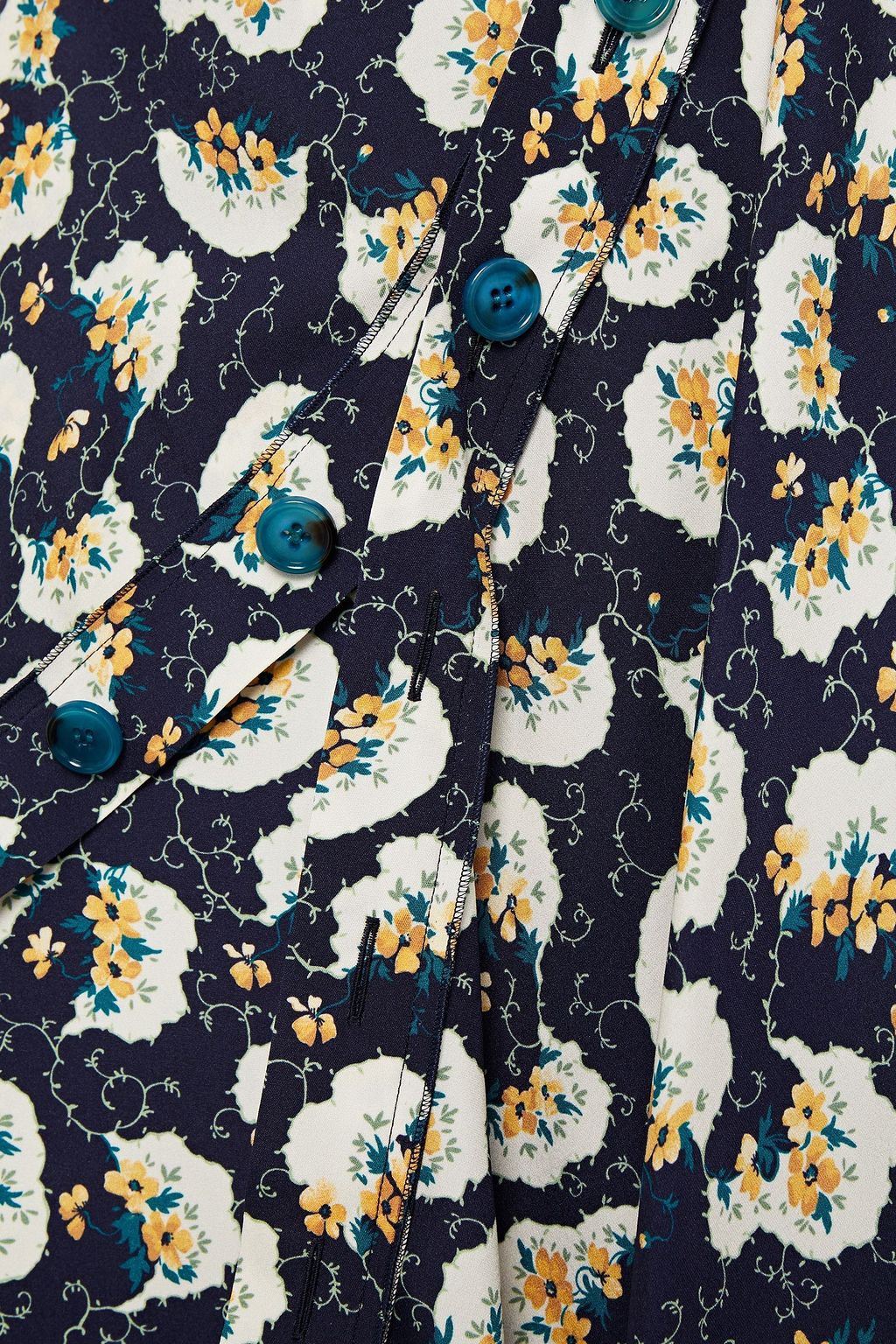 CHLOÉ Asymmetric floral-print silk-blend cady skirt