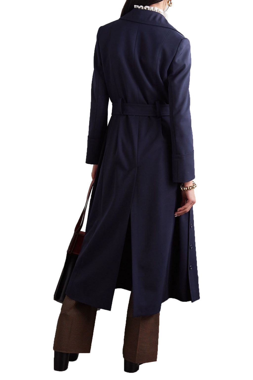 CHLOÉ Belted double-breasted twill coat