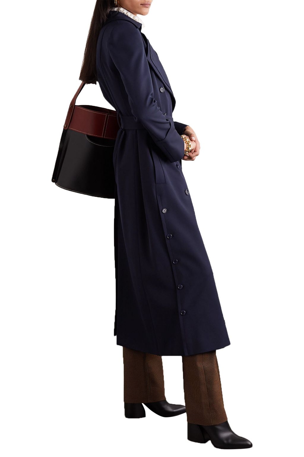 CHLOÉ Belted double-breasted twill coat