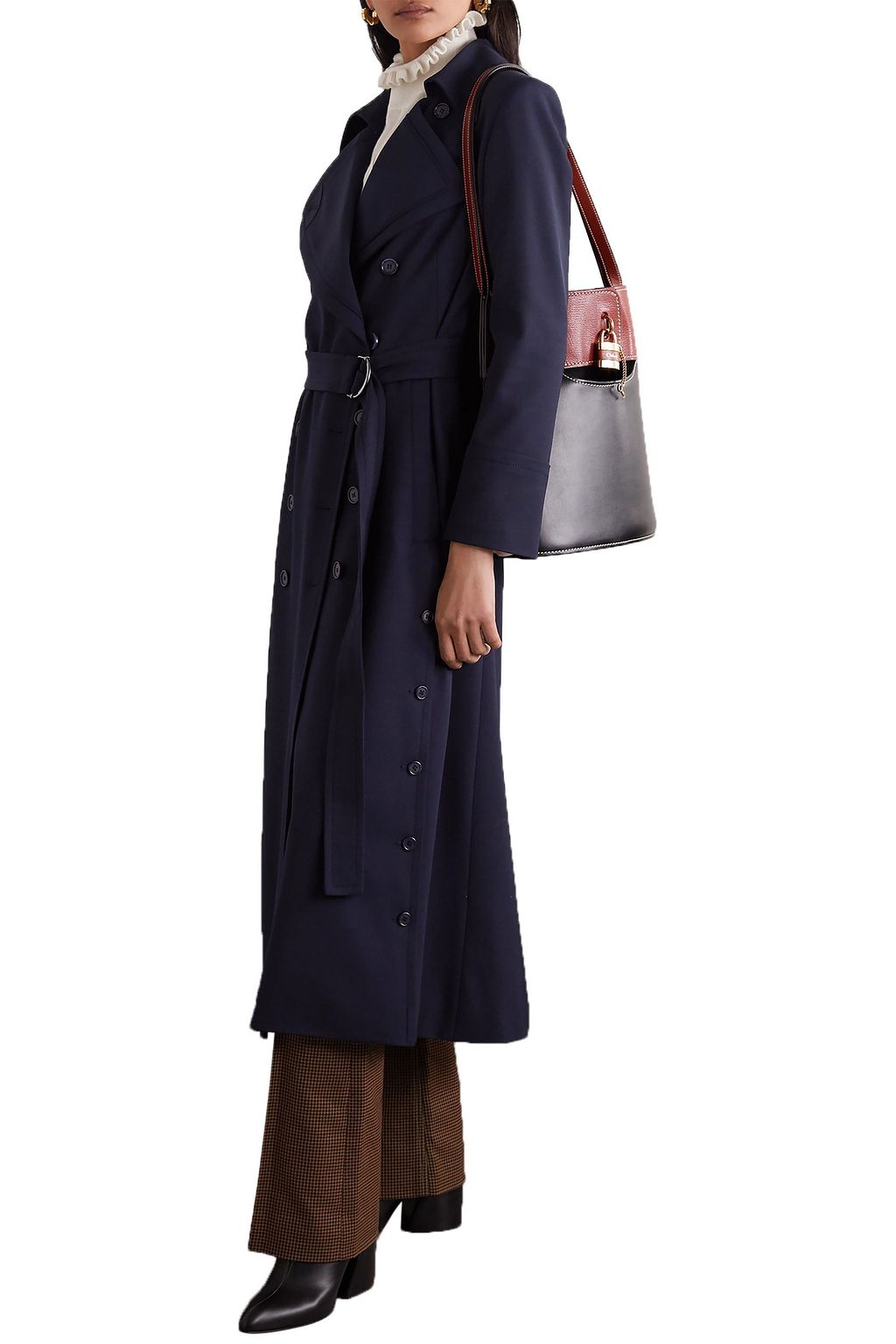 CHLOÉ Belted double-breasted twill coat