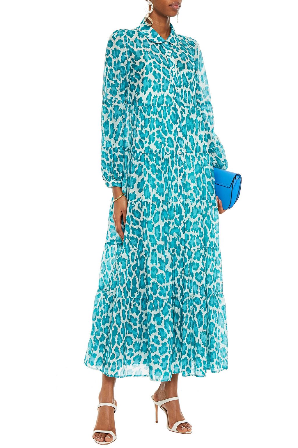DIANE VON FURSTENBERG Kiara gathered printed voile maxi dress