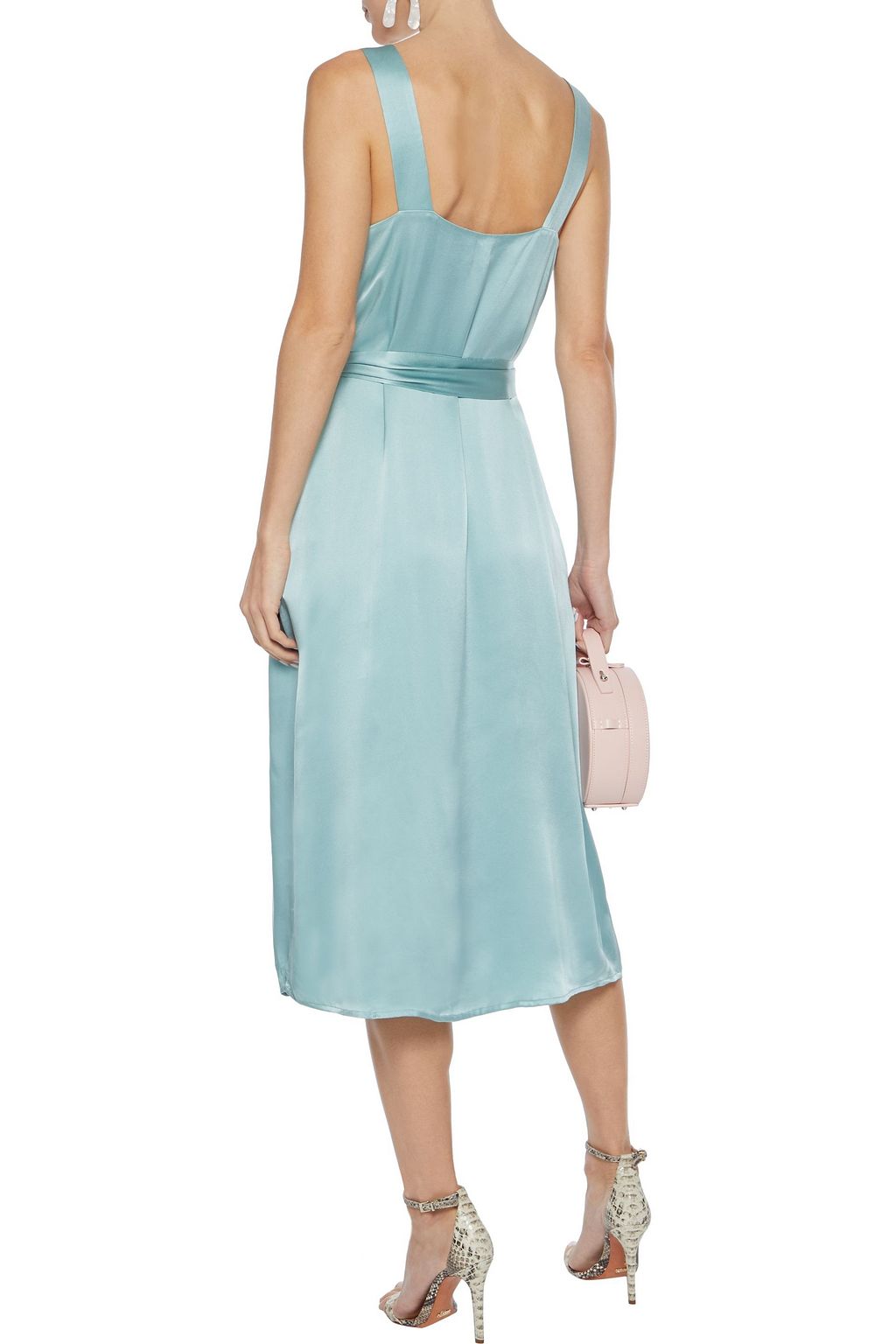 CAMI NYC The Freddie belted silk-charmeuse midi dress