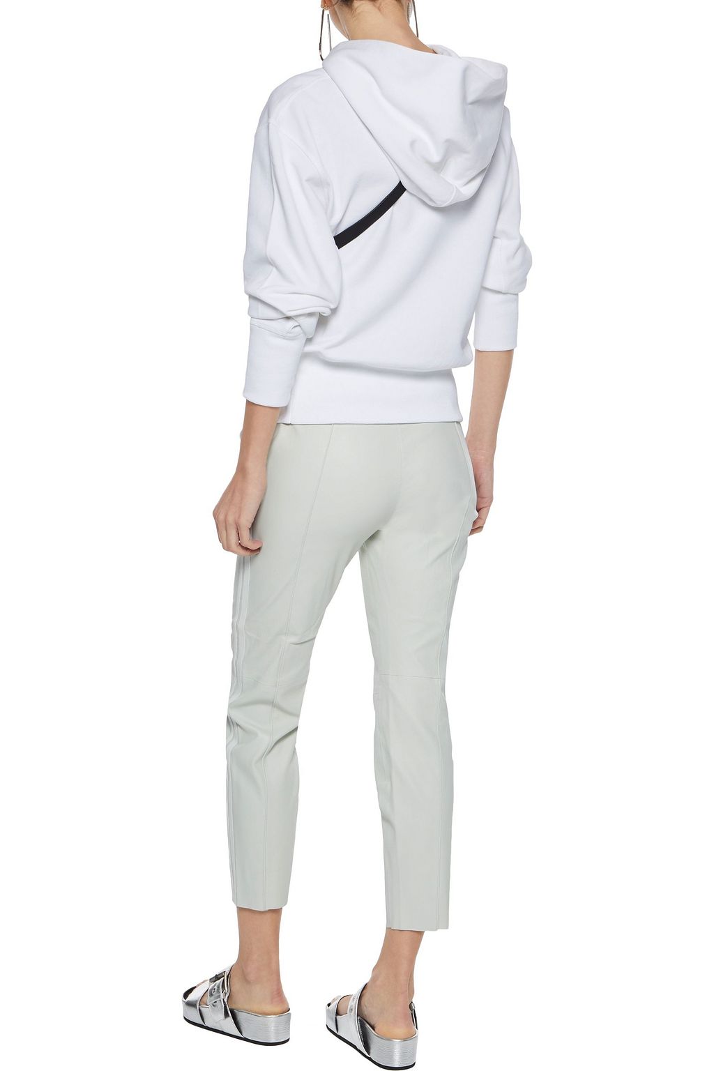 SPRWMN Cropped neon leather tapered pants