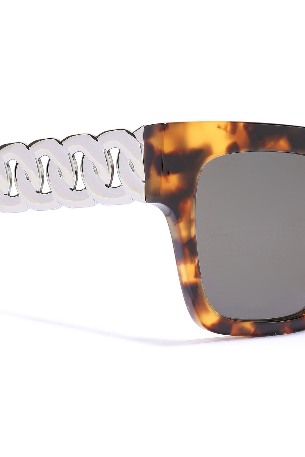 STELLA MCCARTNEY Square-frame tortoiseshell acetate and silver-tone sunglasses
