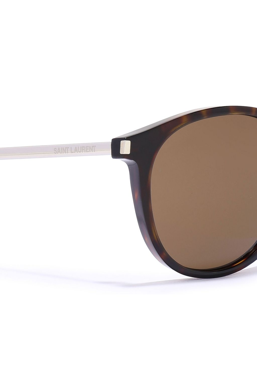 SAINT LAURENT Round-frame tortoiseshell acetate sunglasses