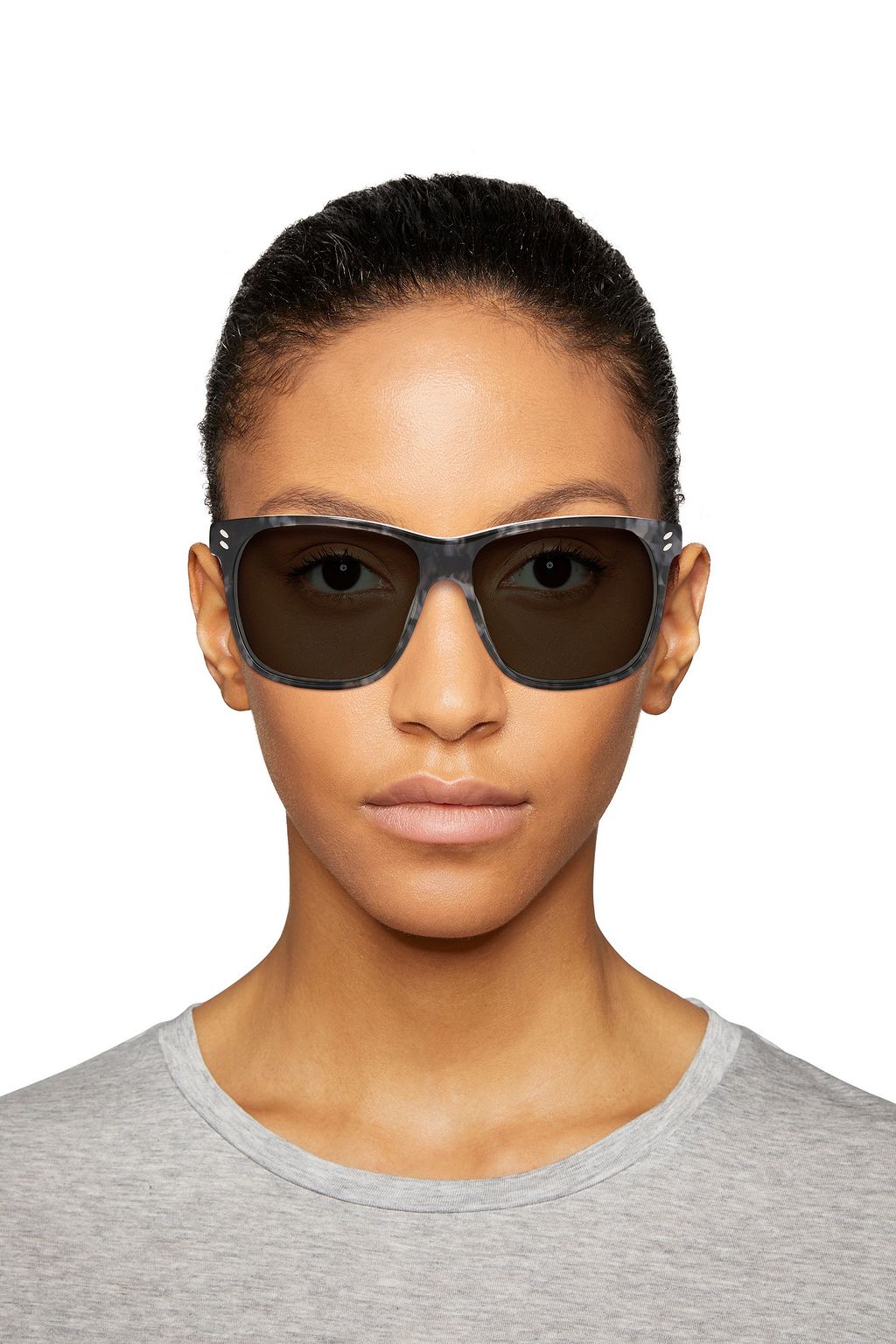 STELLA MCCARTNEY Square-frame marbled acetate sunglasses