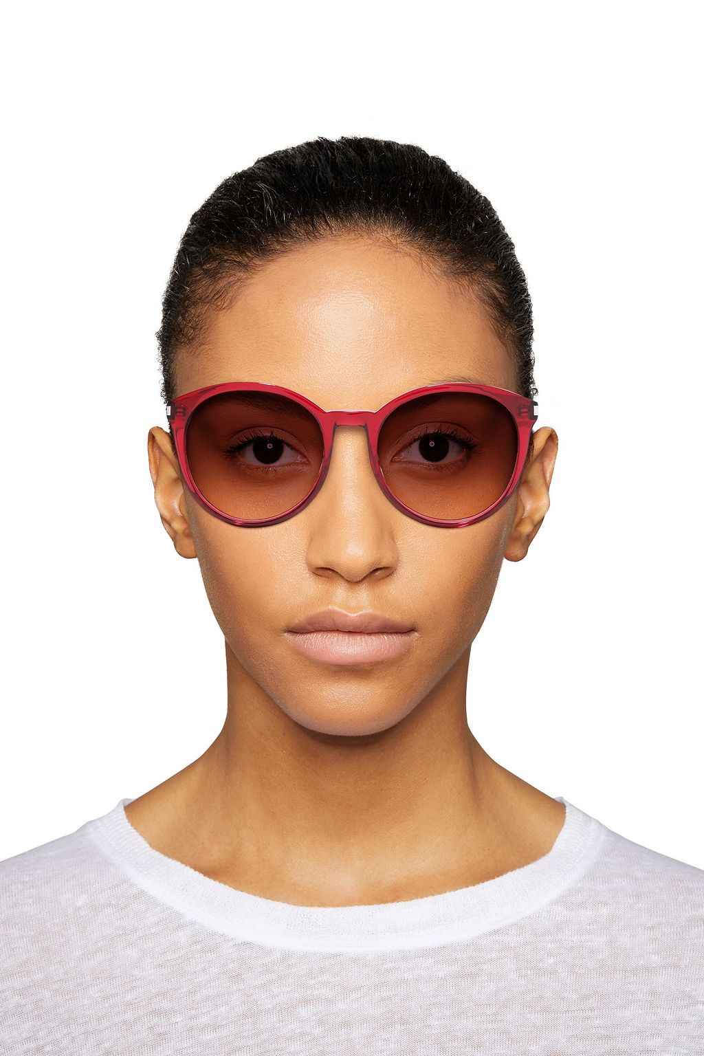 SAINT LAURENT Round-frame acetate sunglasses