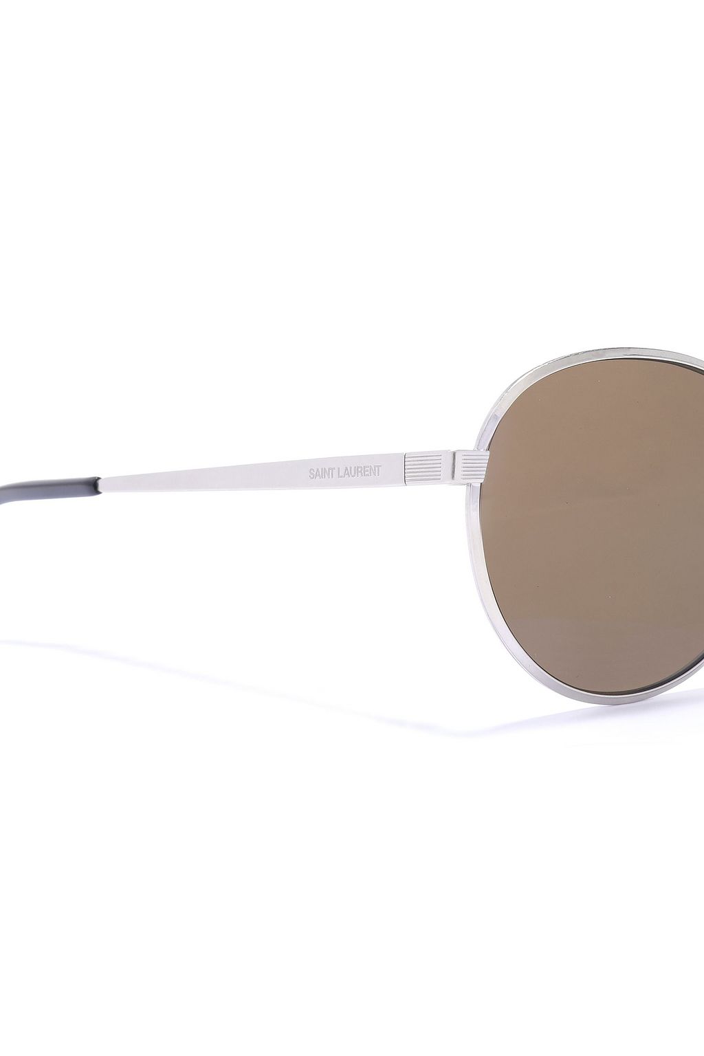 SAINT LAURENT Round-frame silver-tone sunglasses