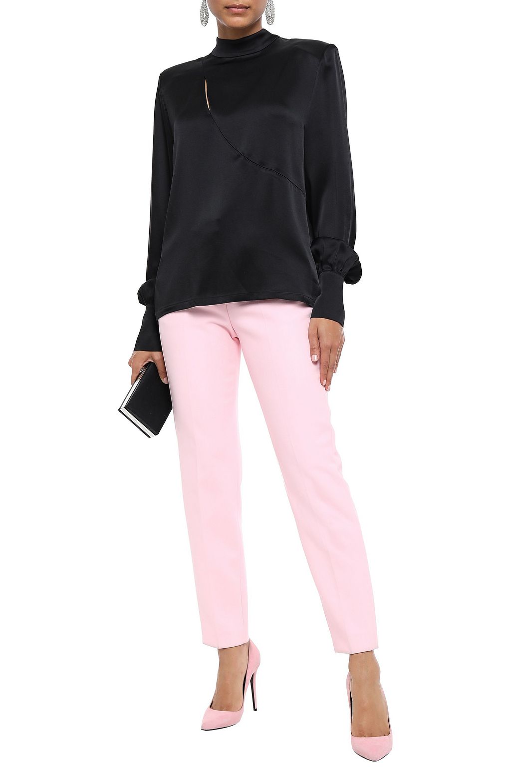 DAVID KOMA Cutout satin blouse