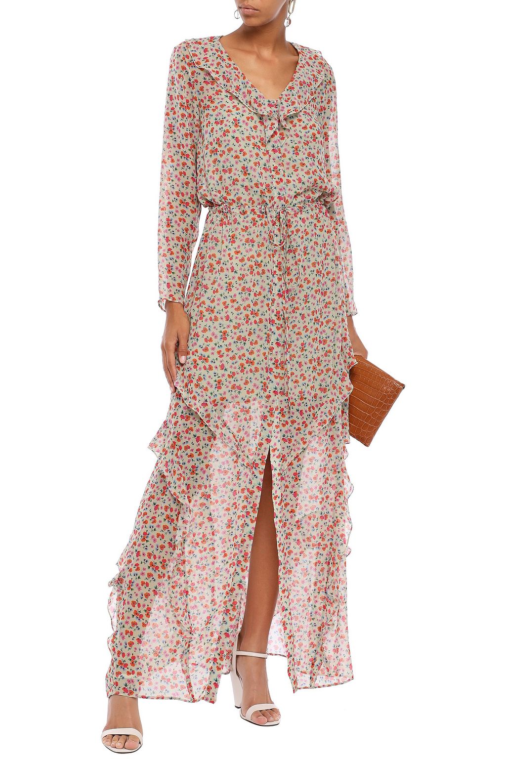 SALONI Izzie ruffled floral-print silk-georgette maxi dress
