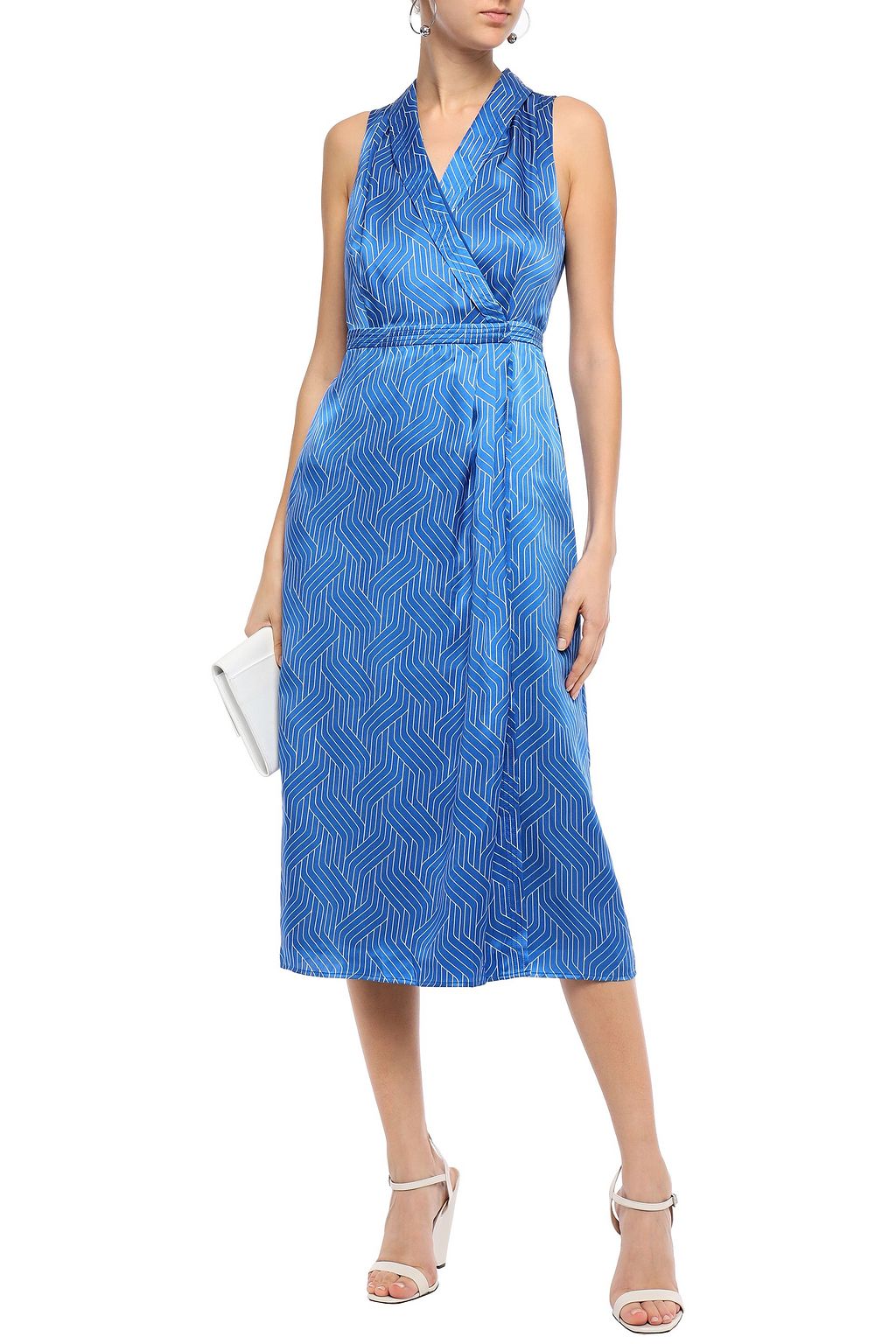 EQUIPMENT Katherine wrapeffect printed silksatin midi dress THE