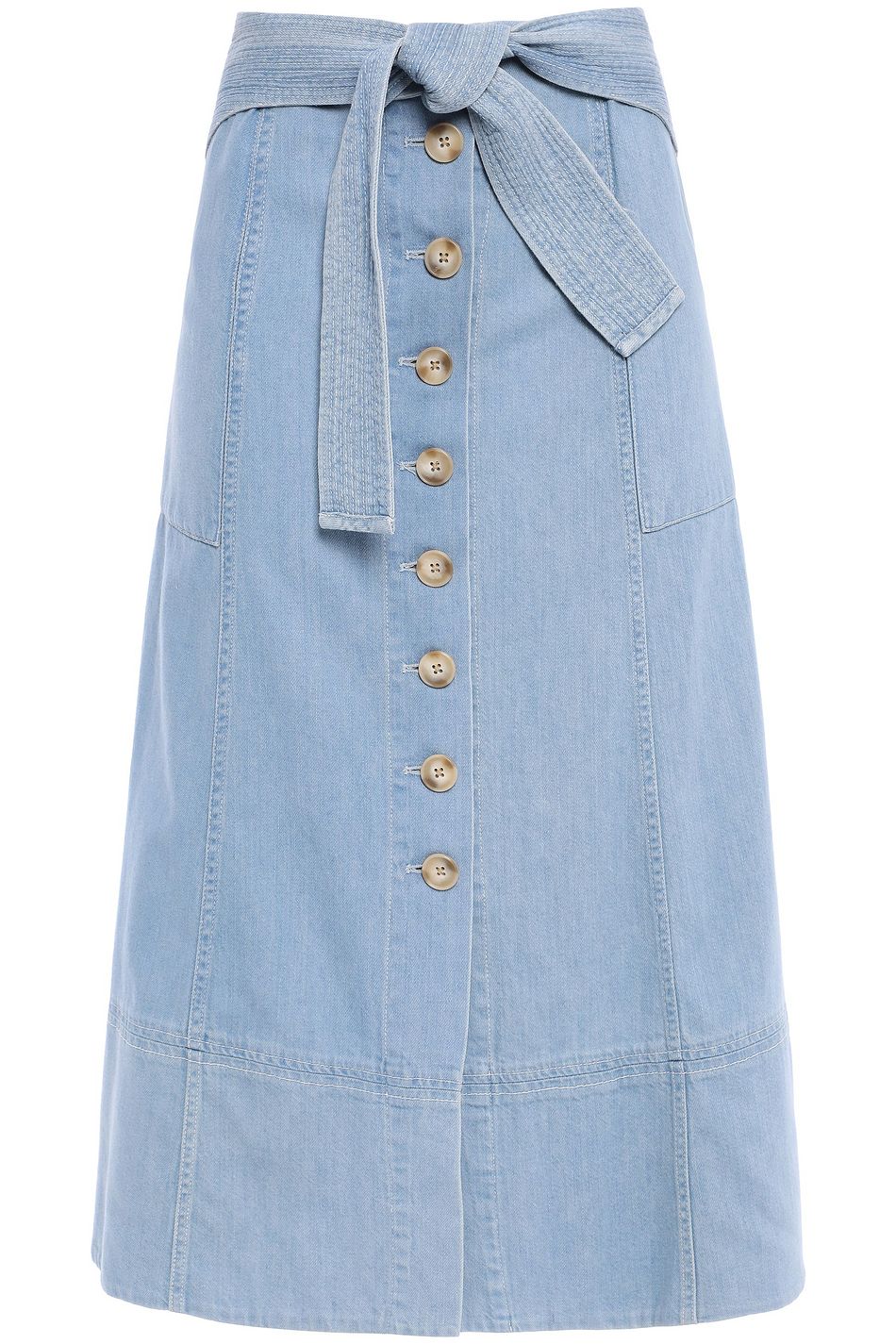 classic shoes new arrivals exquisite design Light denim Belted flared denim midi skirt | Sale up to 70% off ... classic shoes new arrivals exquisite design Light denim Belted flared denim midi skirt | Sale up to 70% off ...