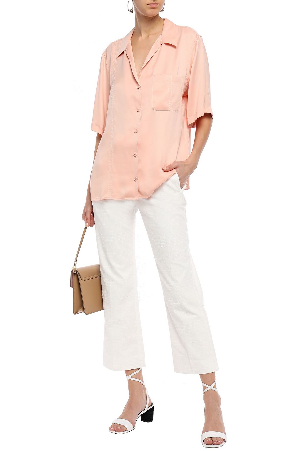 EQUIPMENT Cotton-blend bouclé-tweed kick-flare pants