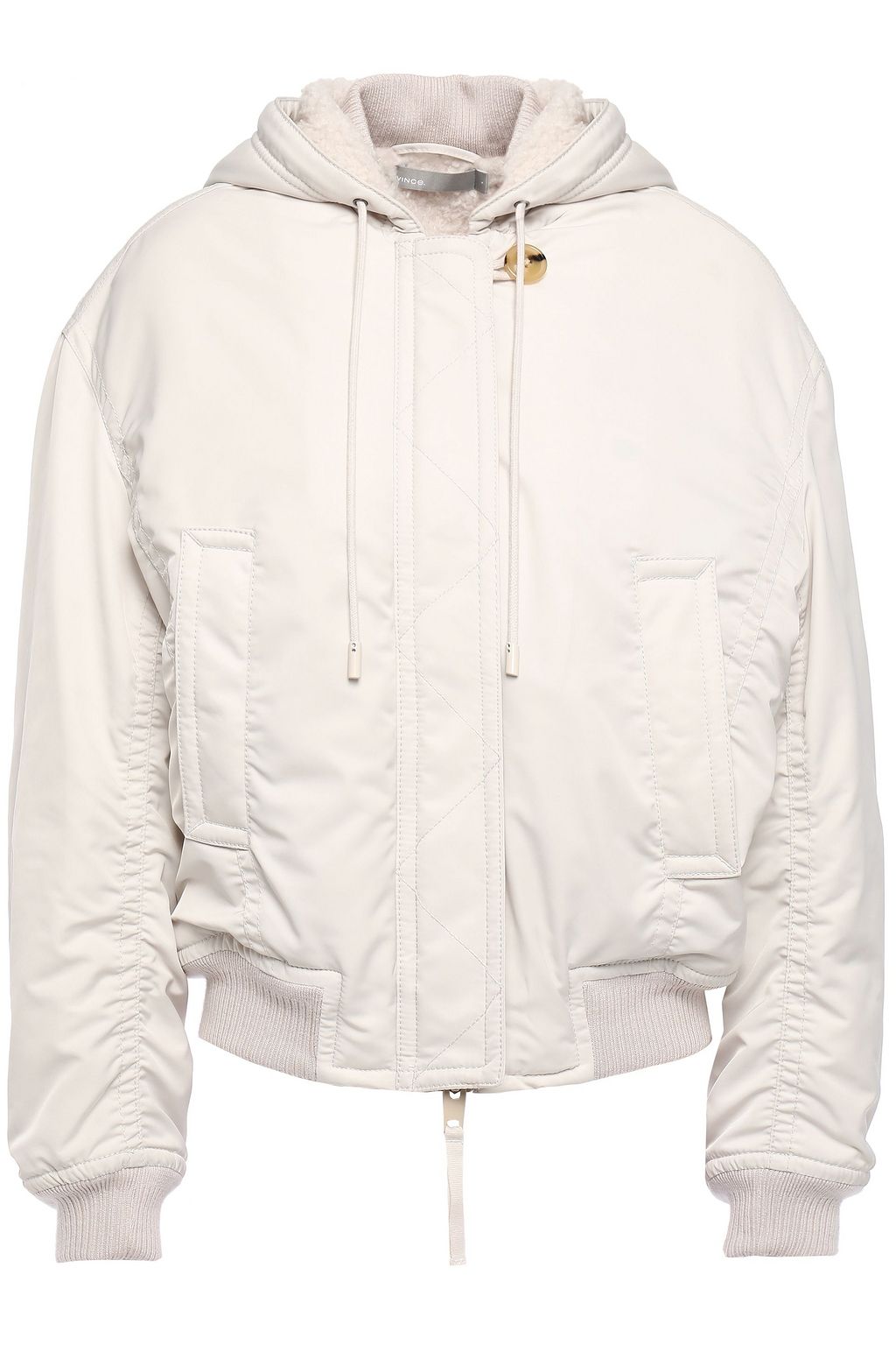 vince shearling hooded jacket