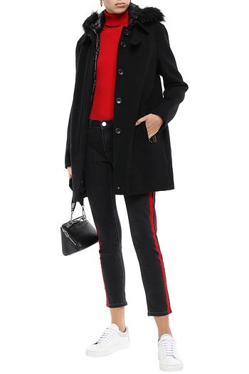 ladies black designer coat