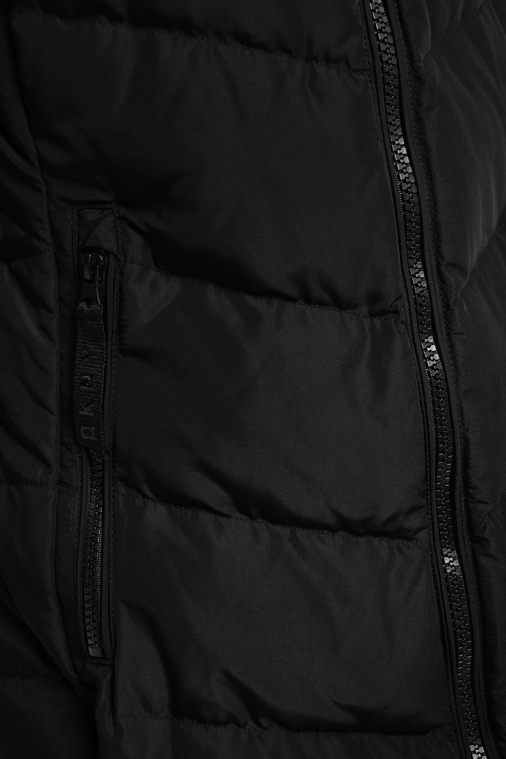 DKNY Quilted shell hooded down coat