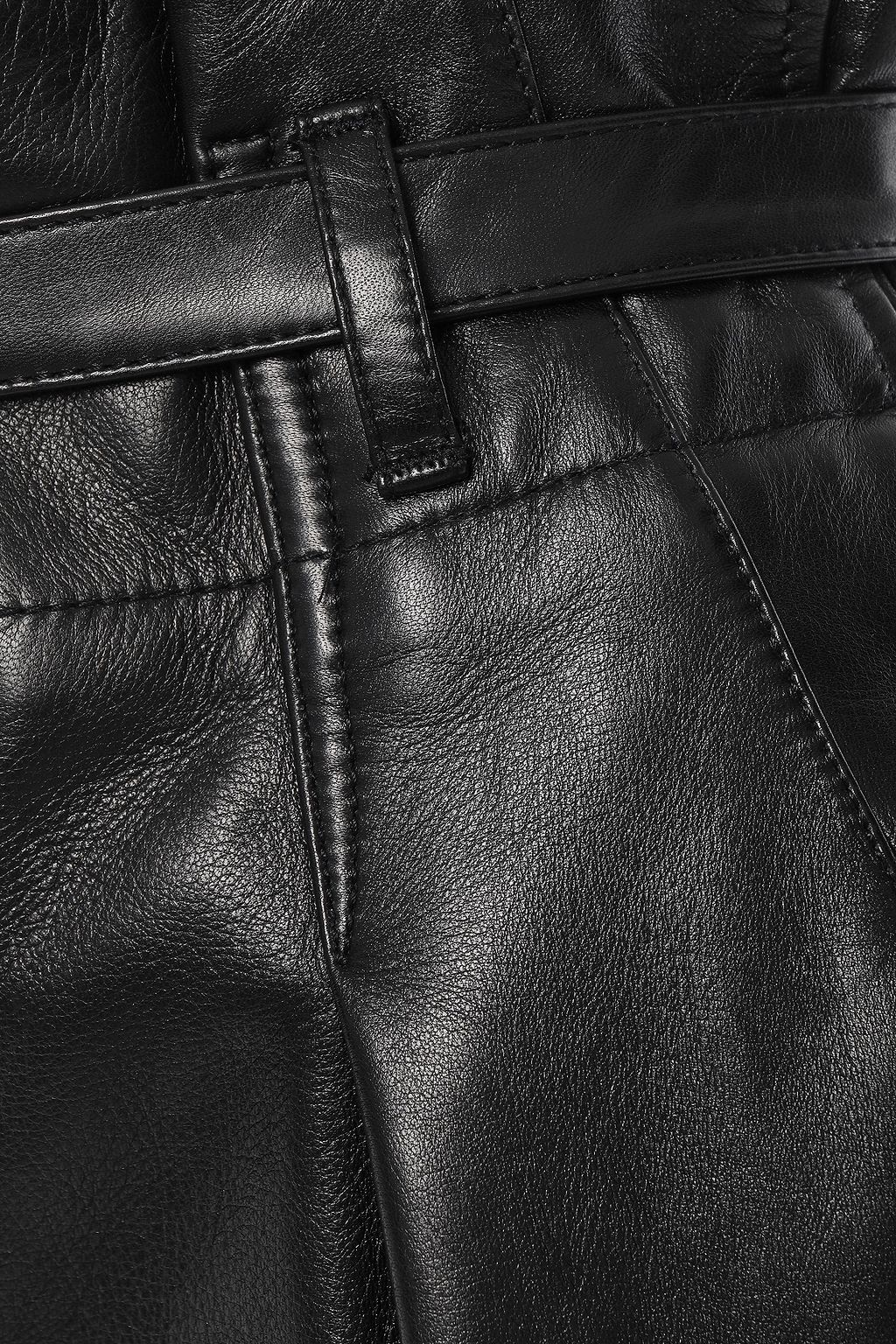 3.1 PHILLIP LIM Origami belted pleated leather shorts