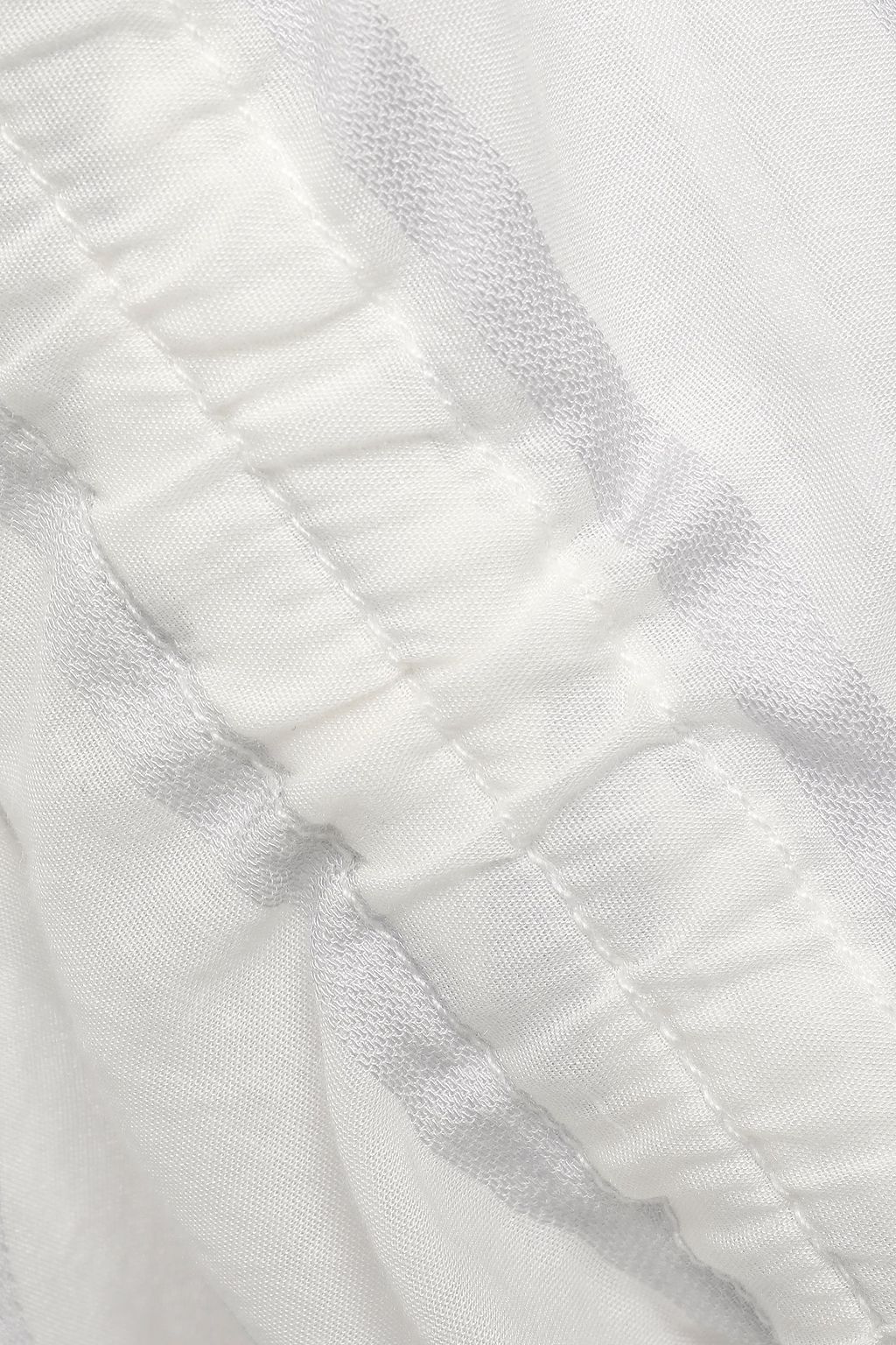 CURRENT/ELLIOTT Ruched striped voile shirt