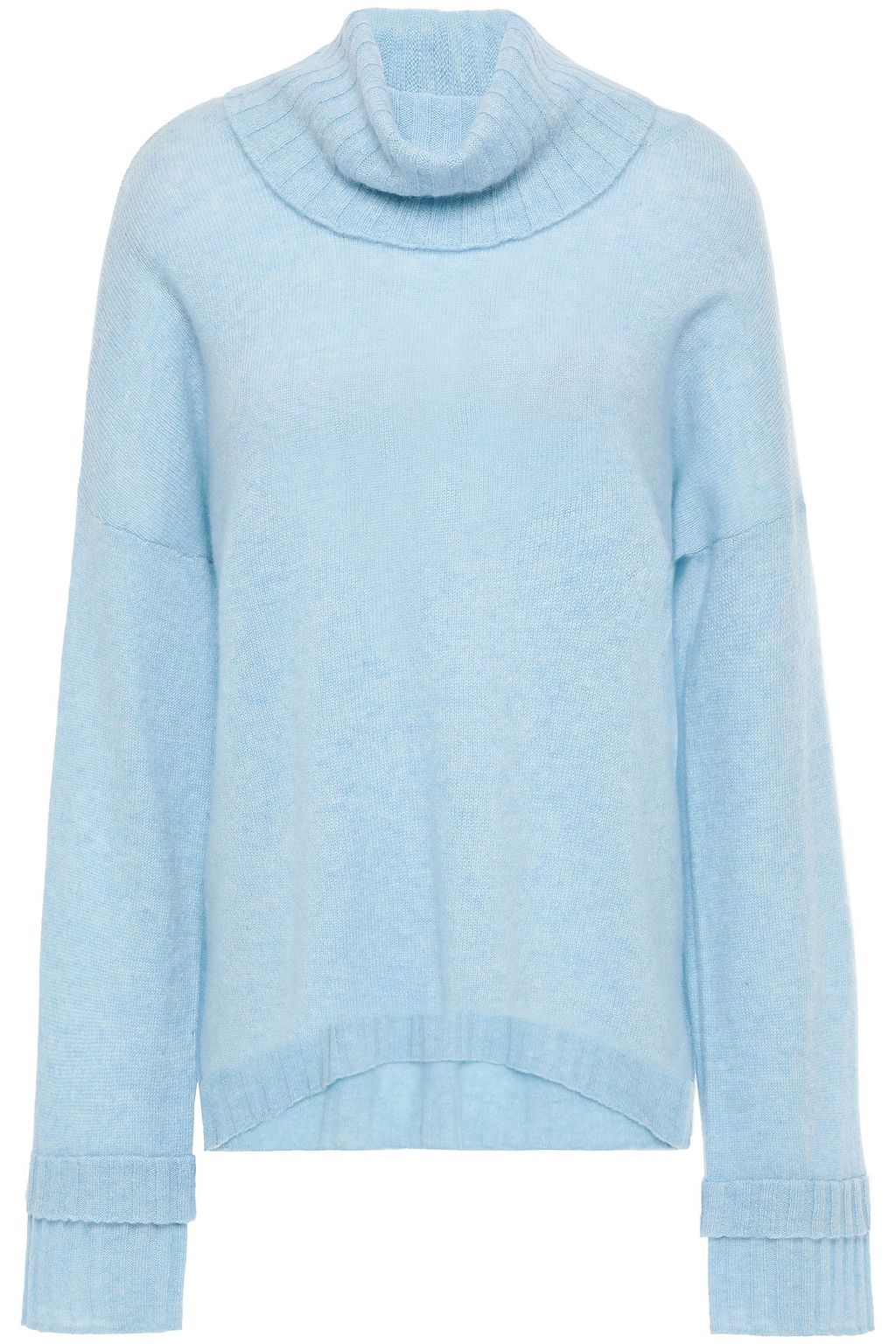 light blue turtleneck sweater