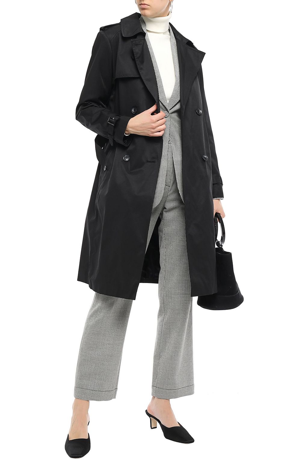 DKNY Belted cotton-blend gabardine trench coat